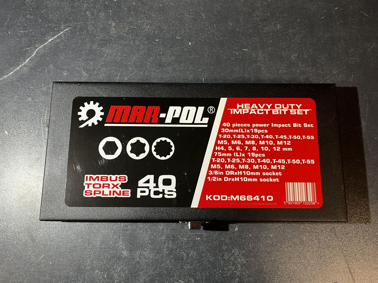 Mar-Pol Imbus-Torx-Spline bitkészlet 40db-os