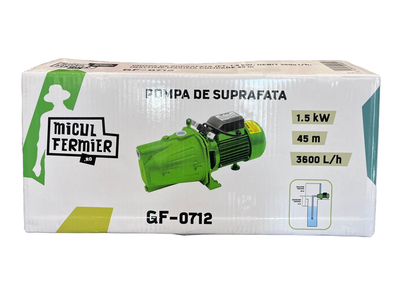 MiculFermier kerti szivattyú 1.5kw 3600L/h MiculFermier kerti szivattyú 1.5kw 3600L/h