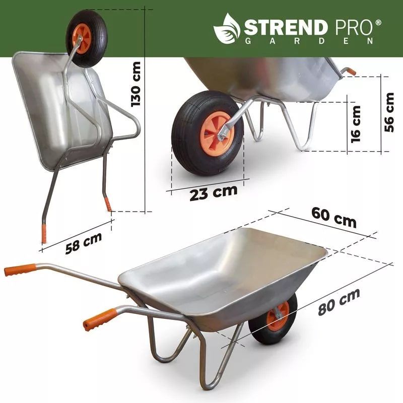 Strend Pro EcoLoad 65 literes talicska horganyzott kerettel és testtel