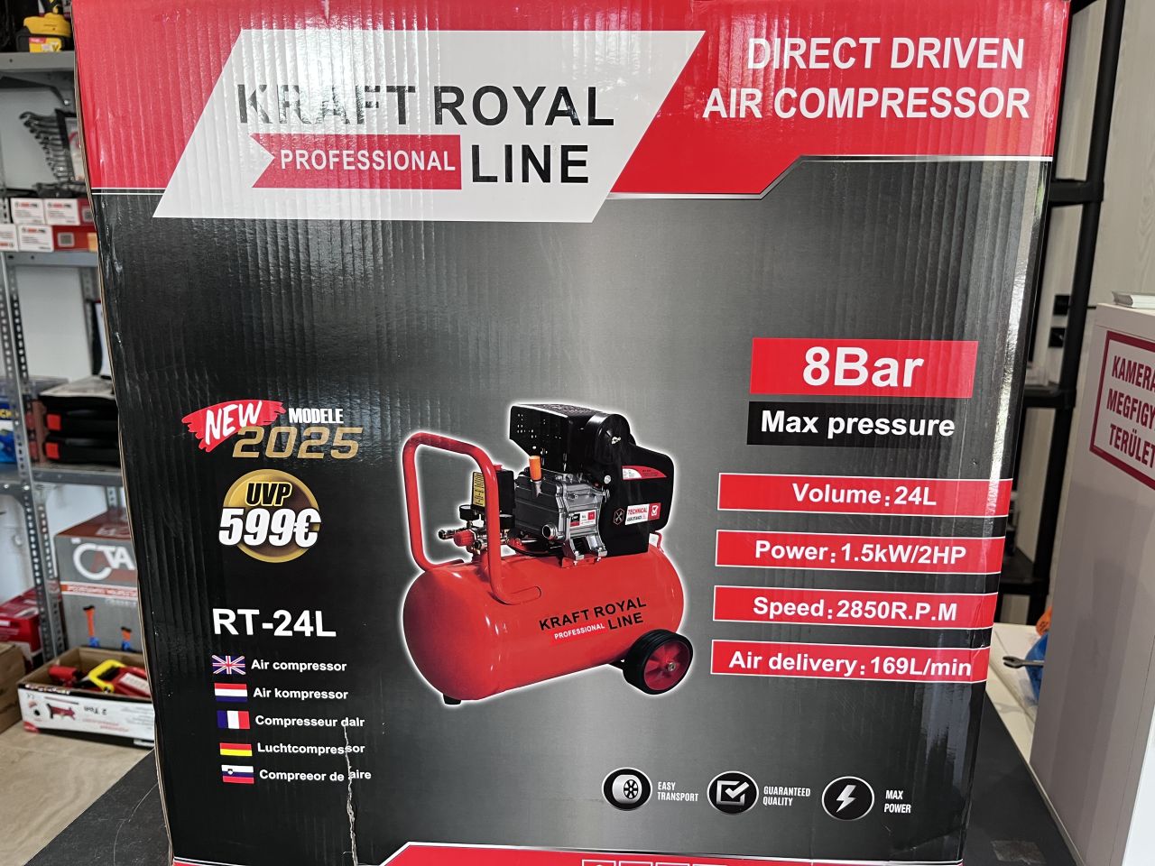KraftRoyale levegő kompresszor 24L olajos