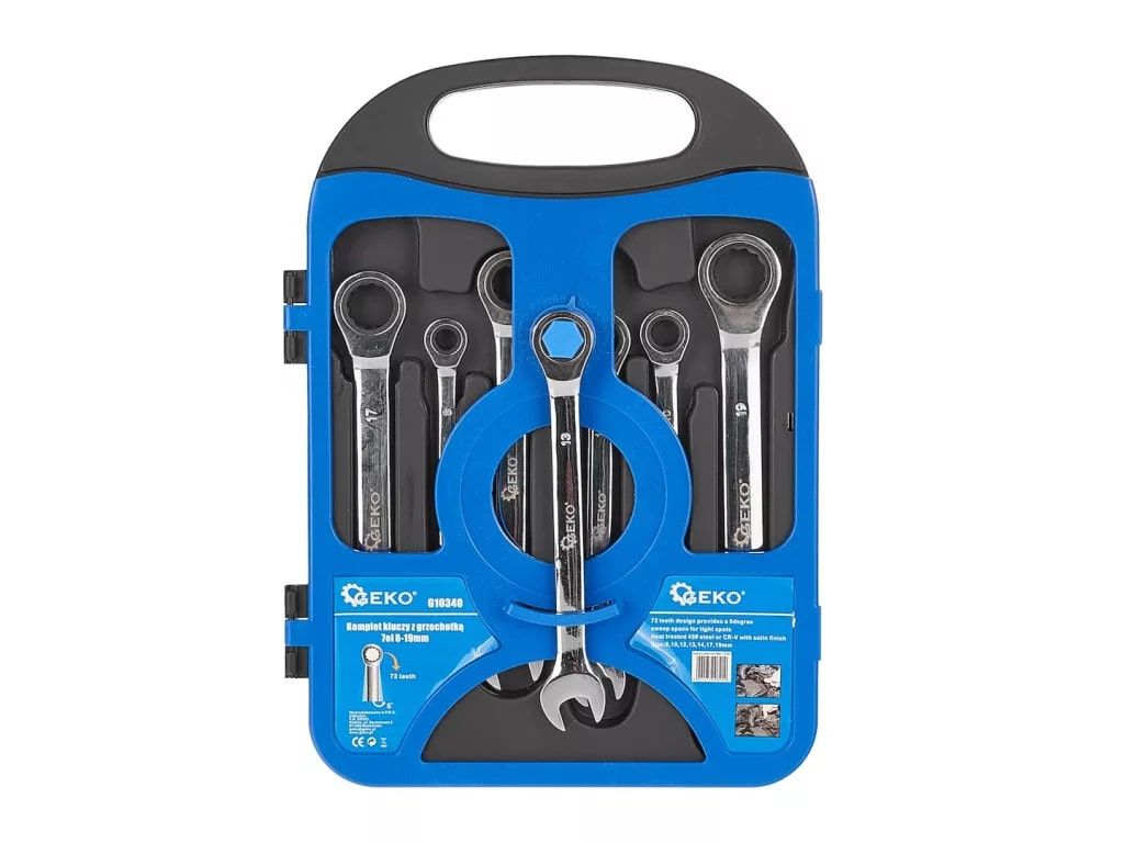 GEKO racsnis csillag-villás kulcs készlet 8-19mm