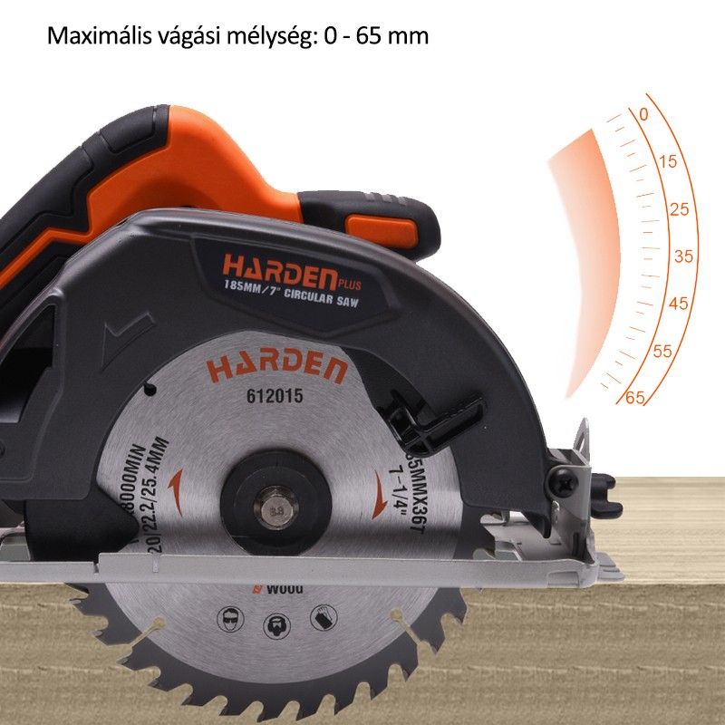 Harden kézi körfűrész 1500W 185mm Harden kézi körfűrész 1500W 185mm