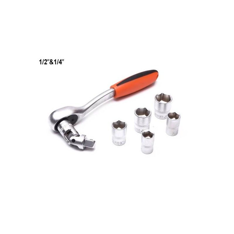 Dugókulcs készlet csillag-villás kulcsokkal 77r. 1/2"-1/4" Harden