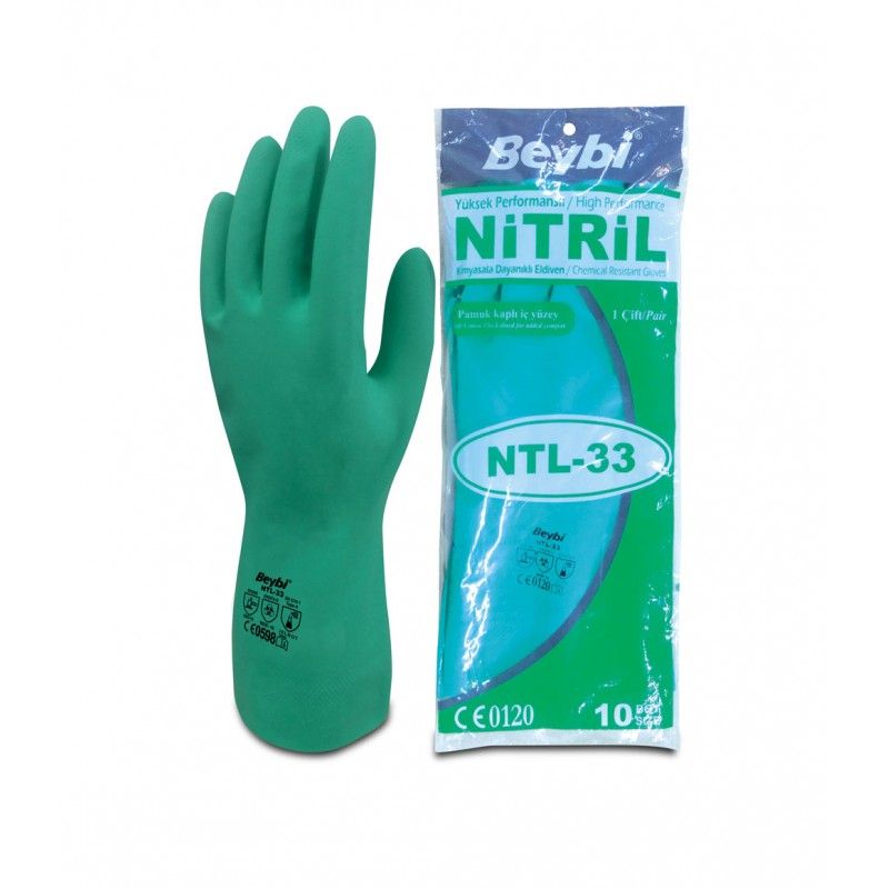 Kesztyű nitril vegyszerálló Beybi