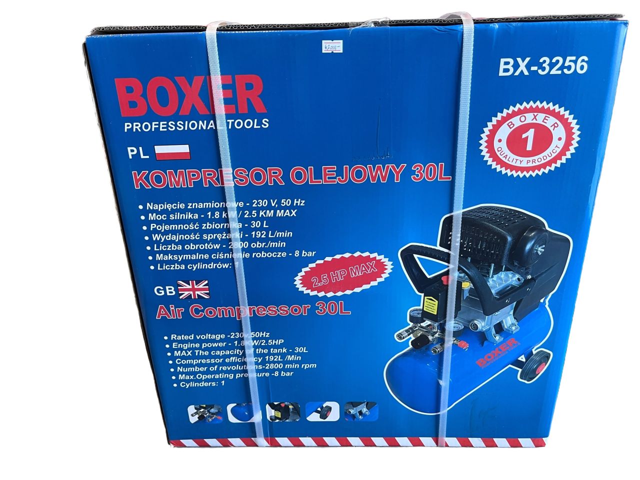 Boxer levegő kompresszor 30L olajkenésű Boxer levegő kompresszor 30L olajkenésű