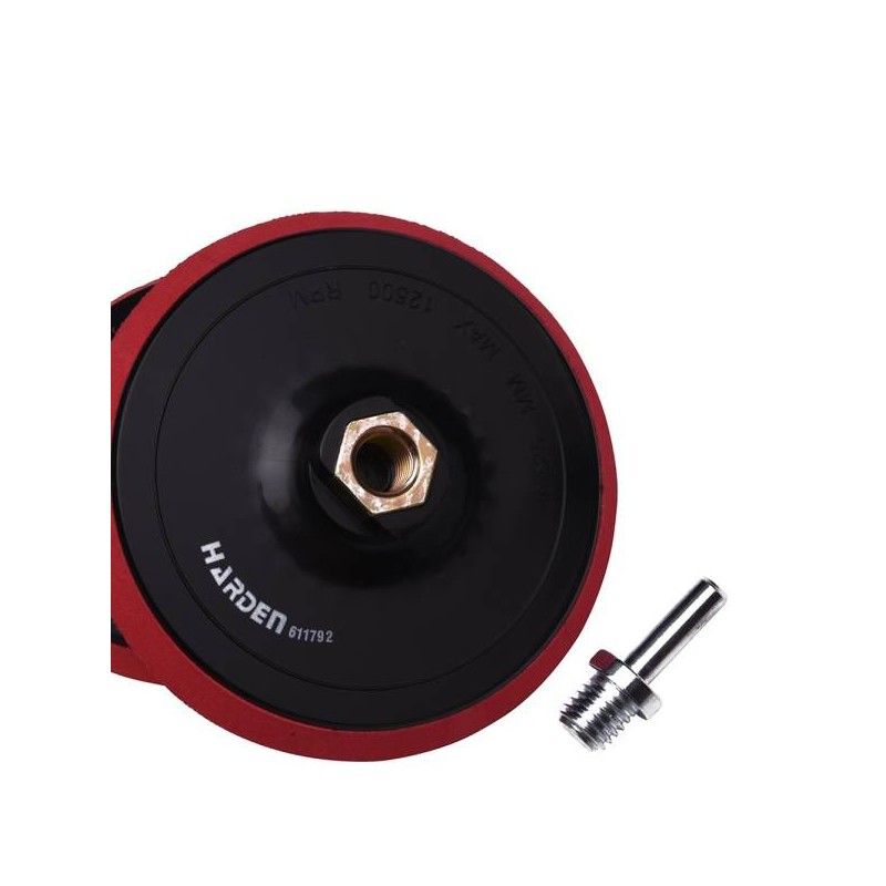 Gumitányér 125mm tépőzáras fíber tárcsához M14 + adapter 