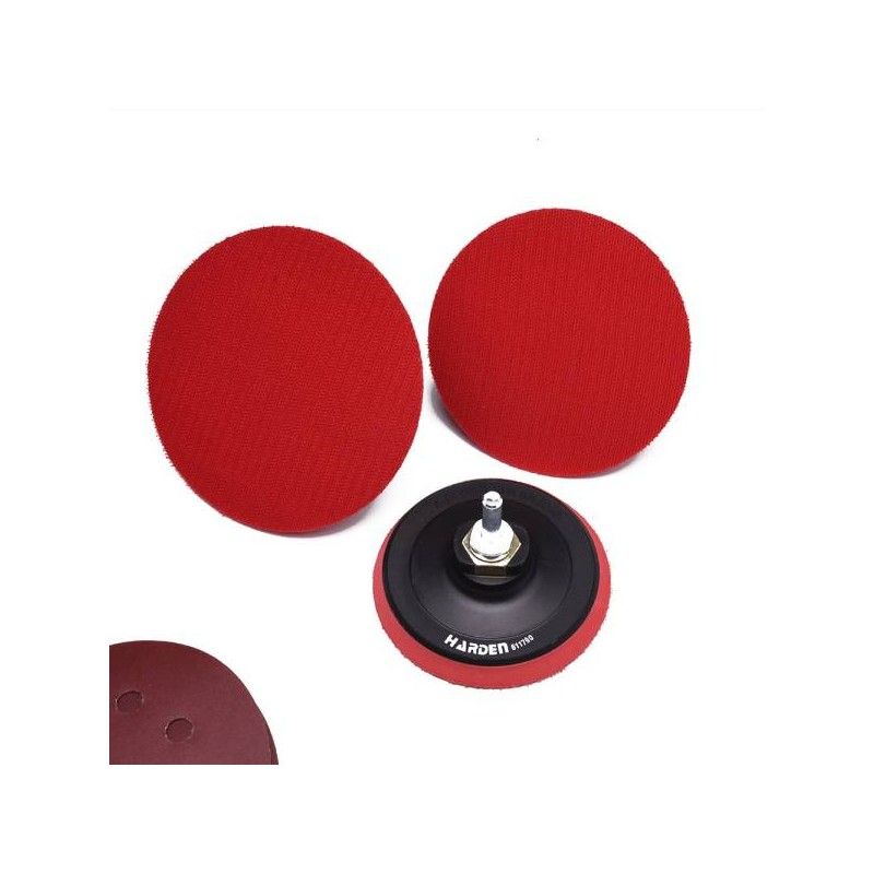 Gumitányér 125mm tépőzáras fíber tárcsához M14 + adapter 