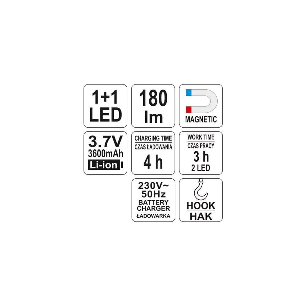 Yato akkus LED lámpa 180LM