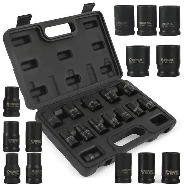 Mar-Pol gépi dugúkulcs készlet CRMO 1/2" 13db-os