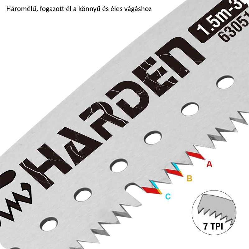 Harden magassági ágvágó teleszkópos nyéllel 1.5-3m