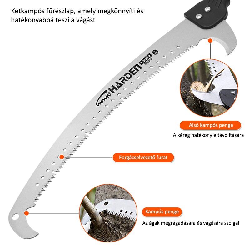 Harden magassági ágvágó teleszkópos nyéllel 1.5-3m