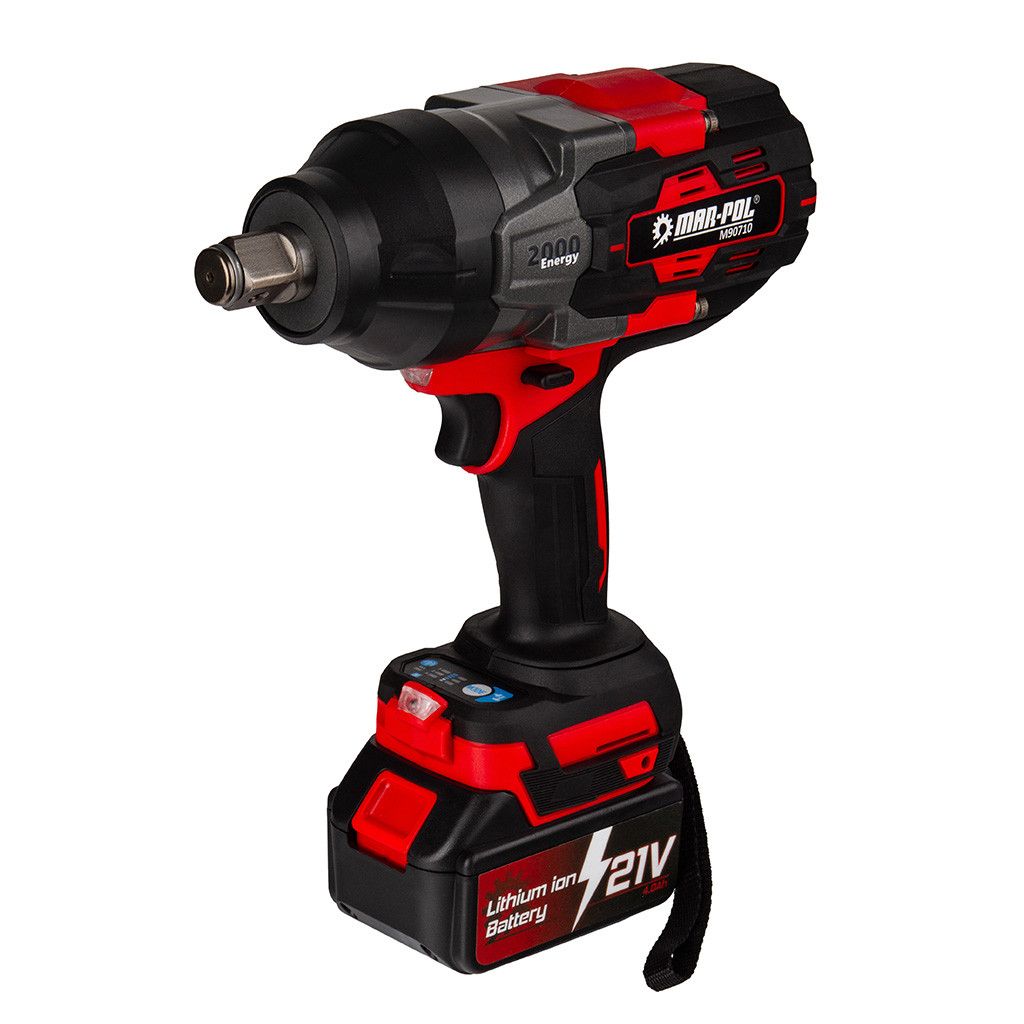 Mar-Pol M90710 ütve csavarozó 3/4" 2000nm 2db akku+ töltő Mar-Pol M90710 ütve csavarozó 3/4" 2000nm 2db akku+ töltő