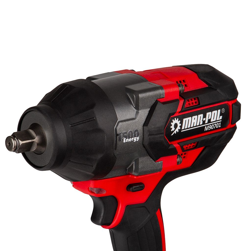 Mar-Pol M90701 ütve csavarozó 1/2" 1500nm 2db akku + töltő Mar-Pol M90701 ütve csavarozó 1/2" 1500nm 2db akku + töltő
