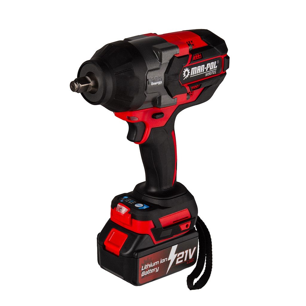 Mar-Pol M90701 ütve csavarozó 1/2" 1500nm 2db akku + töltő Mar-Pol M90701 ütve csavarozó 1/2" 1500nm 2db akku + töltő