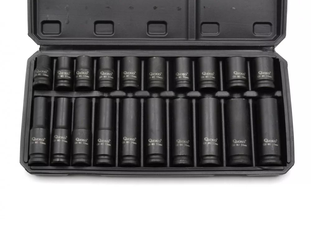 GEKO gépi dugókulcs készlet, 1/2" 10-19mm, 20db-os GEKO gépi dugókulcs készlet, 1/2" 10-19mm, 20db-os